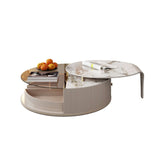 Beige round coffee table with combination design, perfect for modern living rooms